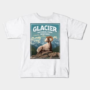 Glacier National Park Bighorn Sheep Kids T-Shirt